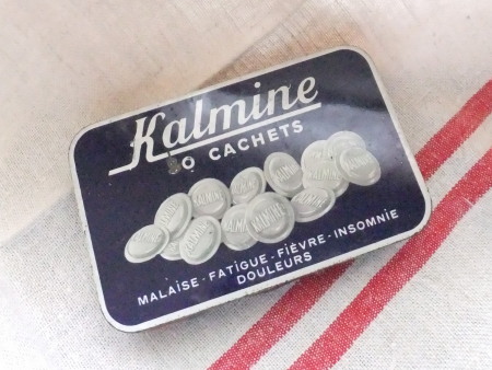 Kalmine 30タブレット Tin缶 * フランス ブロカント　アンティーク雑貨