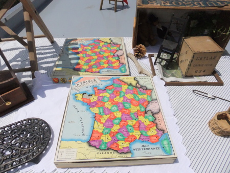 フランス地図 ジグソーパズル　箱付 * ビンテージゲーム