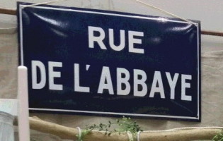 フランス ストリート サインボード RUE DE L'ABBAYE * 看板 アンティーク ブロカント