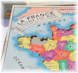 フランス地図 ジクソーパズル　箱付 * ビンテージゲーム