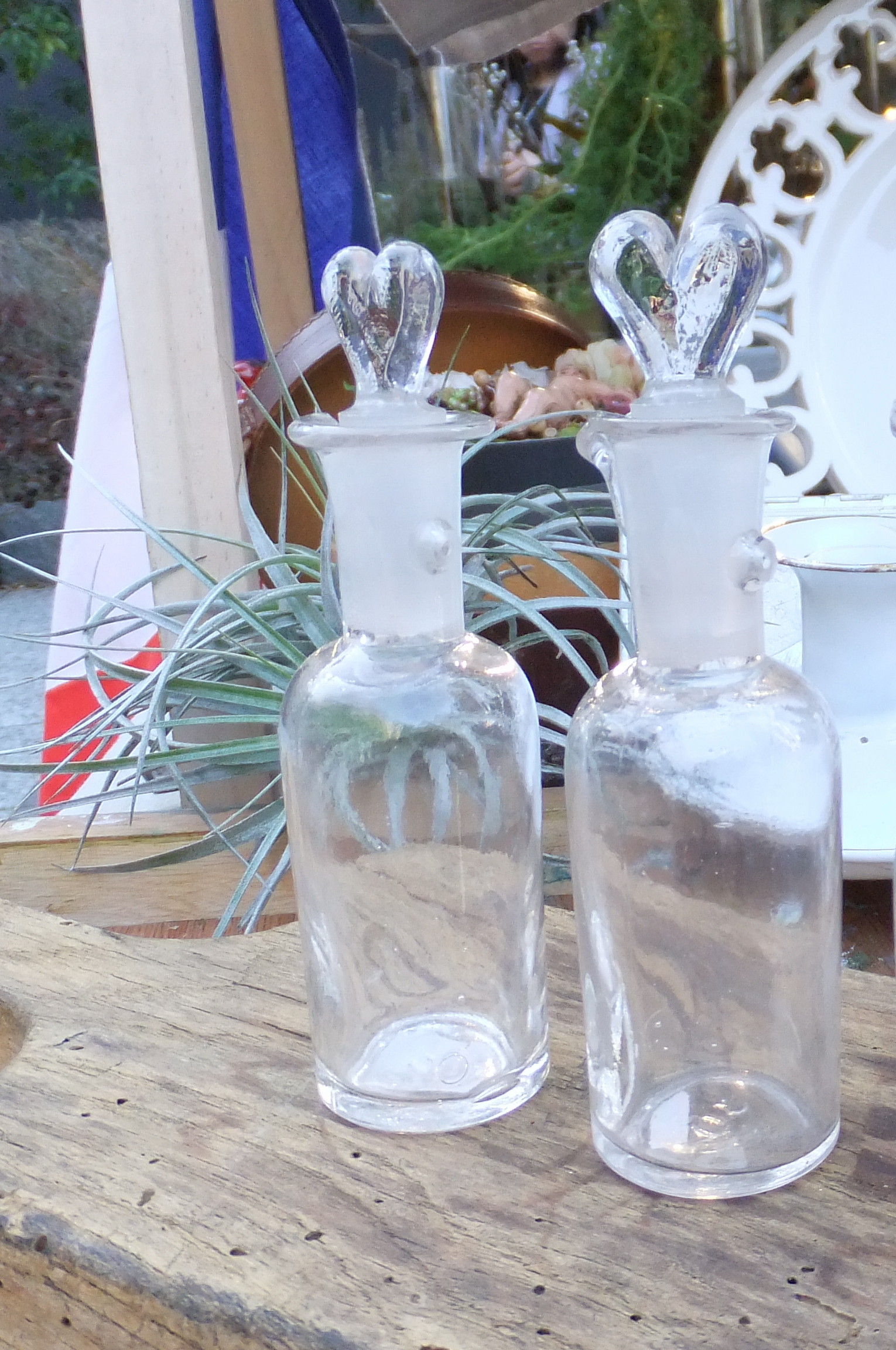 フランス ハートトップ ガラスボトル　* アンティーク 瓶 ブロカント
