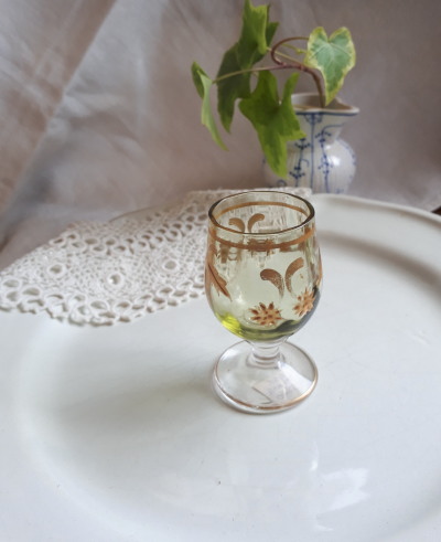 フランス エナメル　リキュールグラス　* アンティーク グラス　