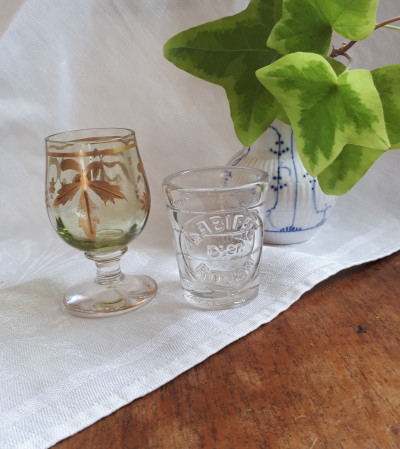 フランス エナメル　リキュールグラス　* アンティーク グラス　