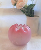 イギリス　ピンクのフラワーベース * イギリス　アンティーク　花瓶　花器